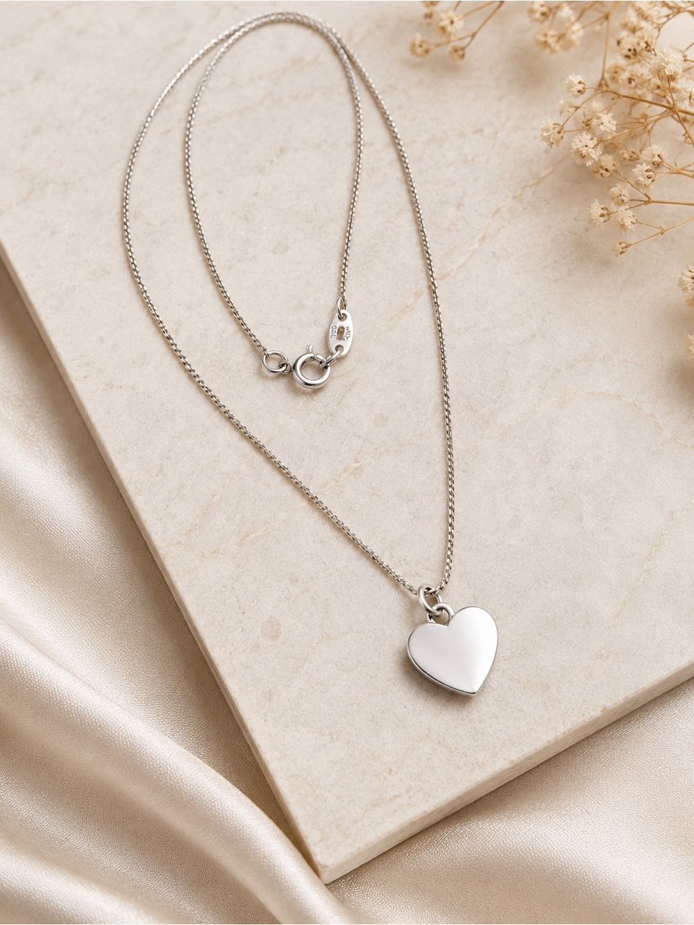 Taxco Sterling Puffy Heart Necklace 925 Italy Chain